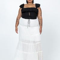 Sun Down Mid Rise Maxi Skirt Curve White