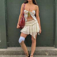 Ayra Lace Mini Skirt Cream Petite