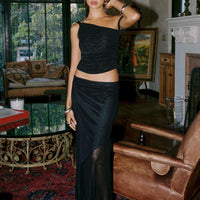 Dauntless Sheer Maxi Skirt Black