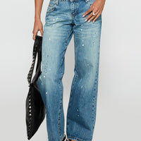 Picasso Mid Rise Straight Leg Jeans Mid Blue