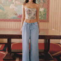 Ramos Low Rise Wide Leg Jeans Light Blue Wash Petite