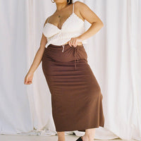 Caroline Midi Skirt Brown Curve