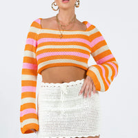 Mirrabook Crochet Mini Skirt White
