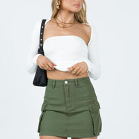 Myrtle Cargo Mini Skirt Khaki