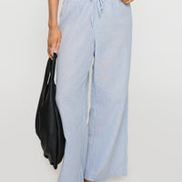 Holiday Tie Front Pant Blue/ White Stripe