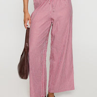 Holiday Tie Front Pants Red/White Stripe