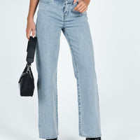 Hasmyn Straight Leg Jeans Light Wash Denim