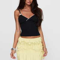 Kiwie Ruched Mini Skirt Butter Yellow