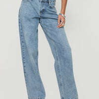 Serenitia Mid Rise Straight Leg Jeans Light Wash Tall