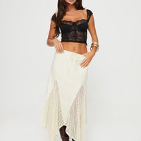 Madame Lace Maxi Skirt Cream