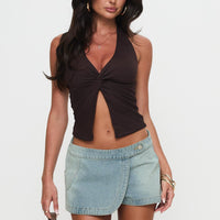 Down For The Ride Denim Skort Light Wash Tall