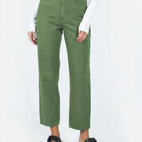 Leta Straight Leg Denim Jeans Khaki