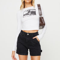 Lou Carpenter Denim Shorts Washed Black