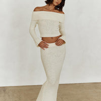 Snuggle Boucle Maxi Skirt Cream