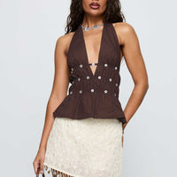 We Made It Sequin Skort Cream