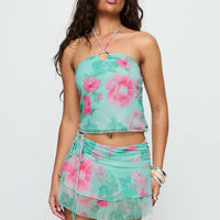 Naturally Layered Mini Skort Blue Multi