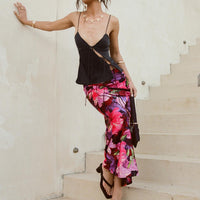 Joder Maxi Skirt Purple Floral