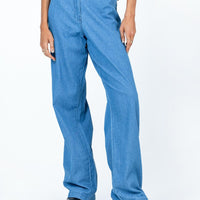 Motel Sedna Trouser Denim Stone Wash Blue