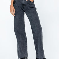 Arlington High Rise Straight Leg Denim Jeans Black