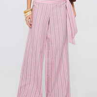Wave Dancer Tie Pant Pink Stripe
