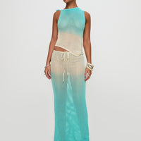 Auralia Knit Maxi Skirt Blue / Cream