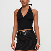 Christel Pinstripe Skort Black