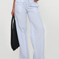 Collied Low Rise Pants Blue / White Stripe