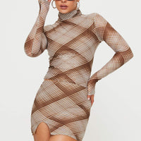Another Dreamer Mini Skirt Brown Check