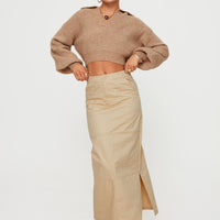Devine Cargo Maxi Skirt Stone