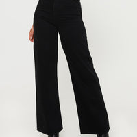 Nicolo High Rise Straight Leg Jeans Black