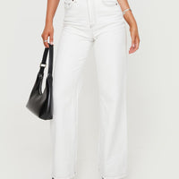 Zephee Wide Leg Jeans Cream