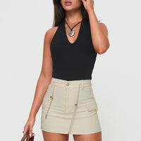 Torres Cargo Mini Skirt Beige