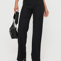 Arino Asymmetric Waistband Pants Black