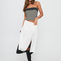 Jonsie Tiered Frill Midi Skirt White