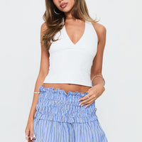 Othira Shirring Mini Skirt Blue Stripe