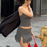 Ferran Mini Skirt Grey Pinstripe