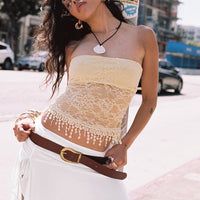 Maidie Asymmetric Ruffle Mini Skirt Cream