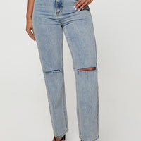 Holland High Rise Straight Leg Jeans Denim