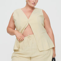 This Summer Linen Blend Shorts Sand Curve