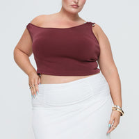 Meredith Ruched Mini Skirt White Curve