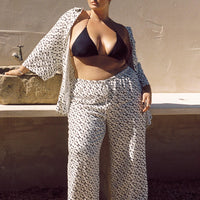 Zodiac Linen Blend Pants Black / White Curve