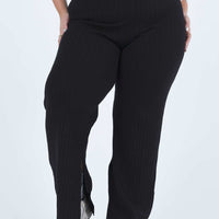 Allen Ribbed Pants Black Curve