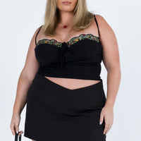 Easton V Front Mini Skirt Black Curve