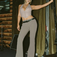 Mitsuki Mid Rise Pants Grey