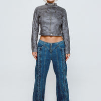 Day Dream Mid Rise Straight Leg Jeans Dark Blue Wash