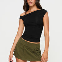 Leon Cargo Mini Skirt Olive