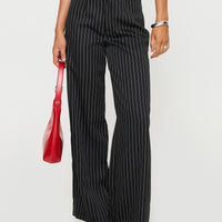 Kimia Pants Black / White Pinstripe