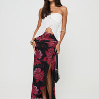 Cooperi Maxi Skirt Black / Red Floral