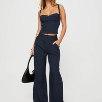 Briana Set Navy Pinstripe