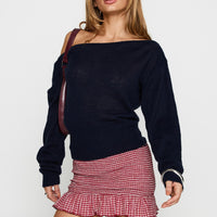 Growing Up Frill Detail Mini Skirt Red Check